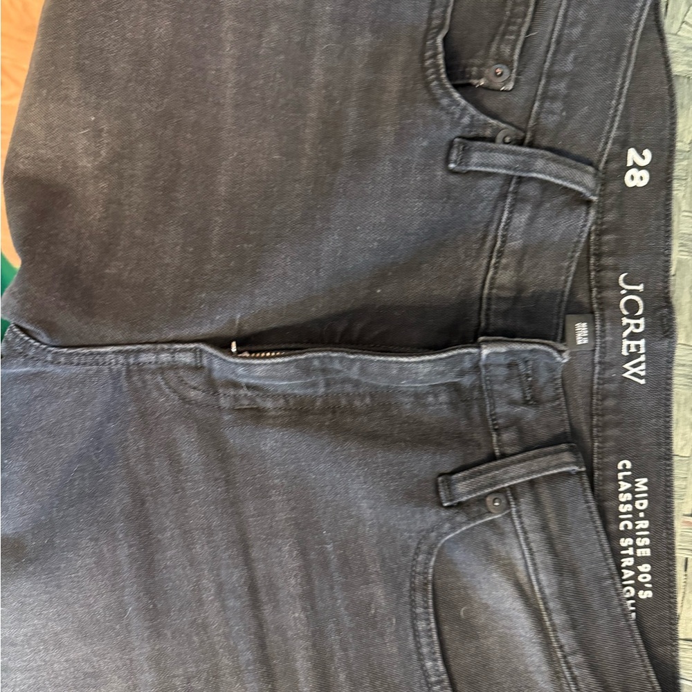 J.Crew Classic Black Denim Jeans straight 28